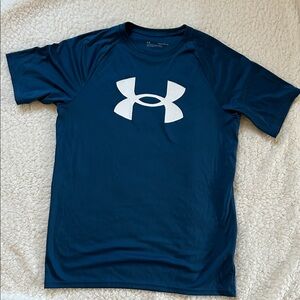 Under Armour Navy Blue Short Sleeve Performance Tee with White Logo